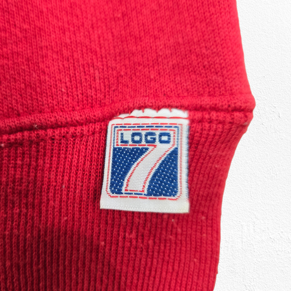 Vintage 1991 Chicago Blackhawks Sweatshirt Logo 7 Red NHL Crewneck Medium USA - Picture 6 of 10